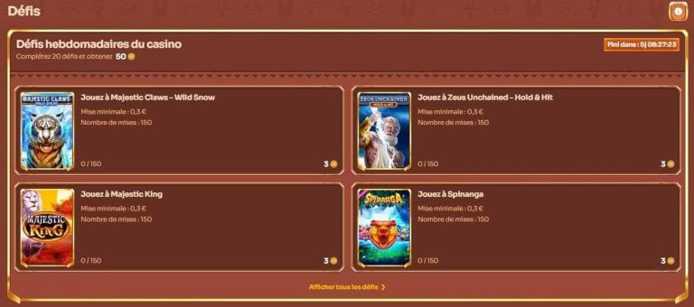 Cleobetra Casino défis