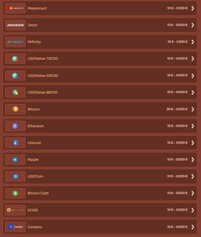 Cleobetra Casino moyens paiement