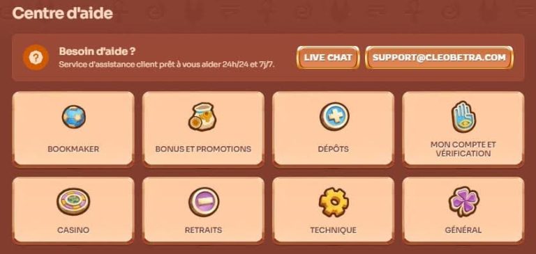 Cleobetra Casino support client